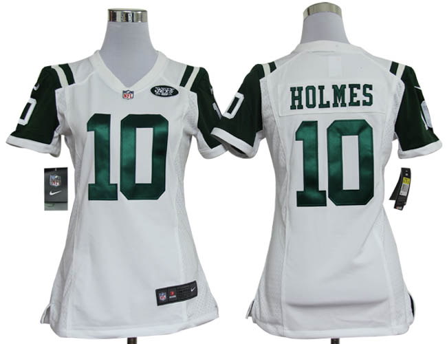 Nike Jets 10 Holmes White Women Game Jerseys