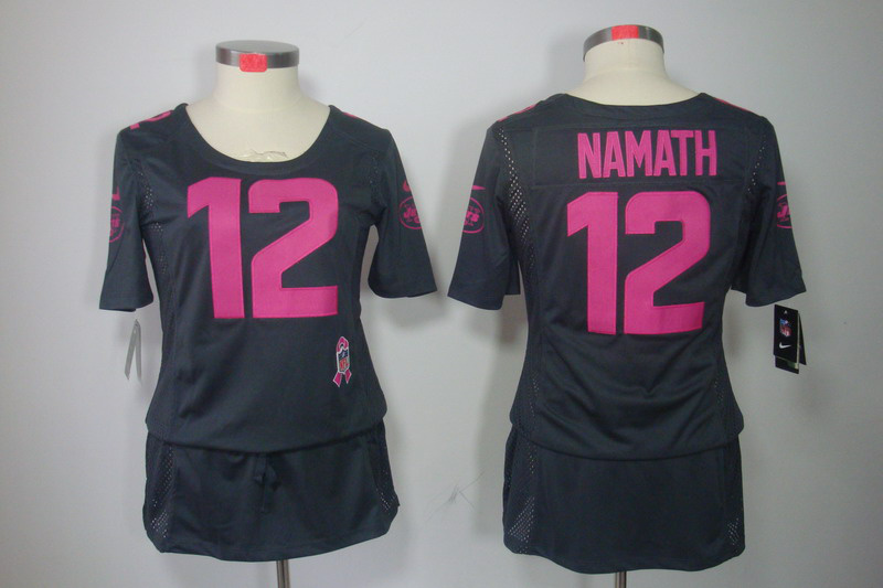 Nike Jets 12 Namath Grey Women Elite Skirts