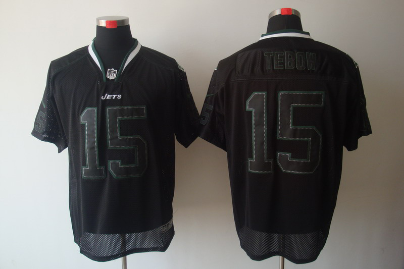 Nike Jets 15 Tebow Black Shadow Elite Jerseys - Click Image to Close