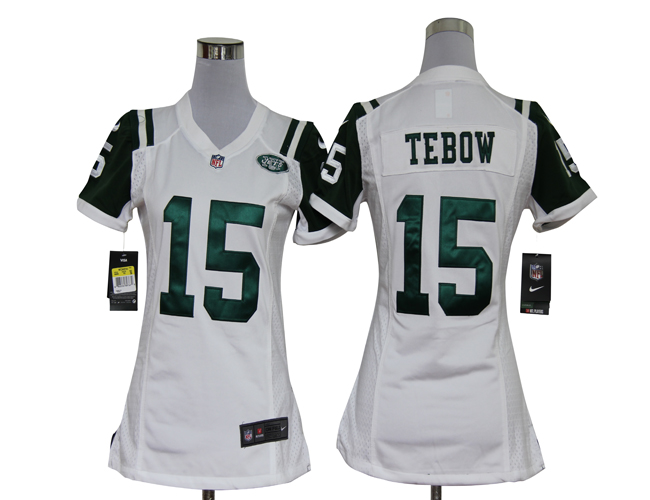 Nike Jets 15 Tebow White Women Game Jerseys