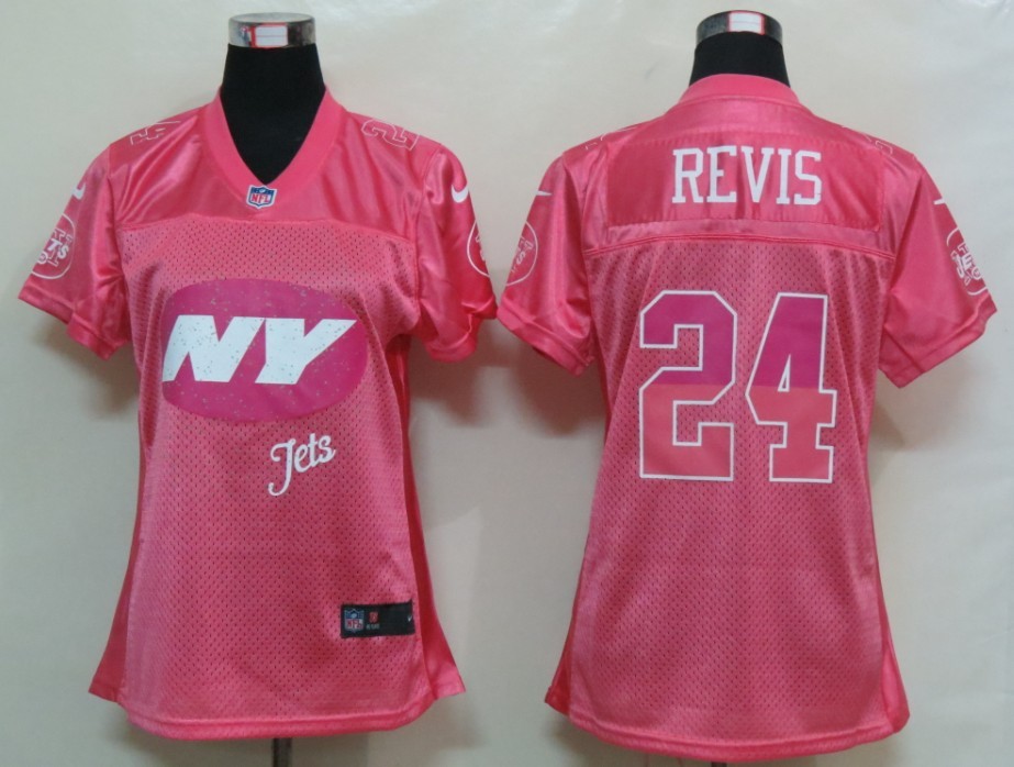 Nike Jets 24 Revis Pink Fem Fan Women Elite Jersey