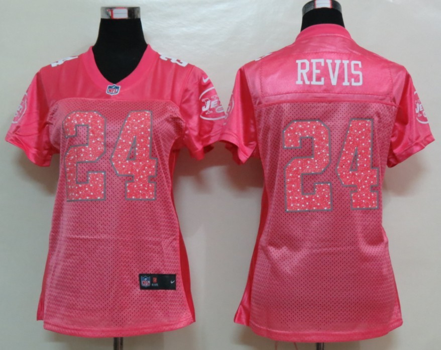 Nike Jets 24 Revis Pink Fem Fan Women Elite Jerseys