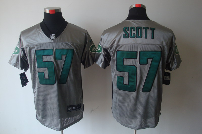 Nike Jets 57 Scott Grey Elite Jerseys
