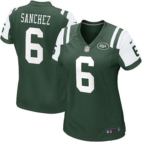 Nike Jets 6 Sanchez Green Women Game Jerseys