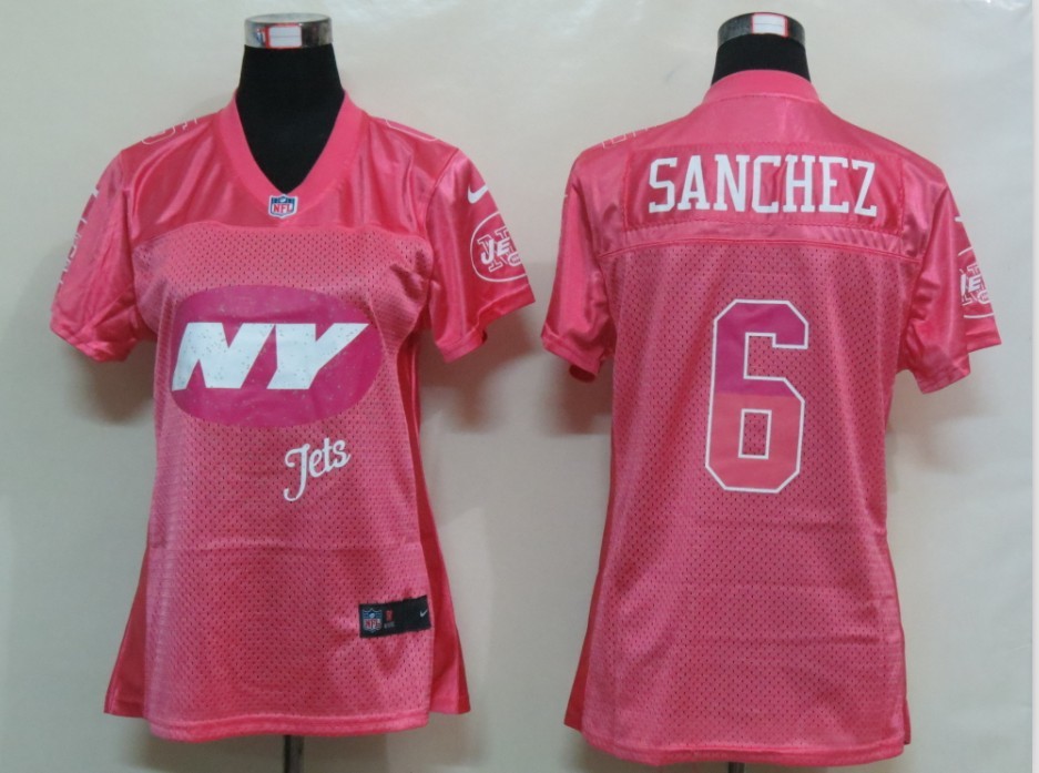 Nike Jets 6 Sanchez Pink Fem Fan Women Elite Jerseys