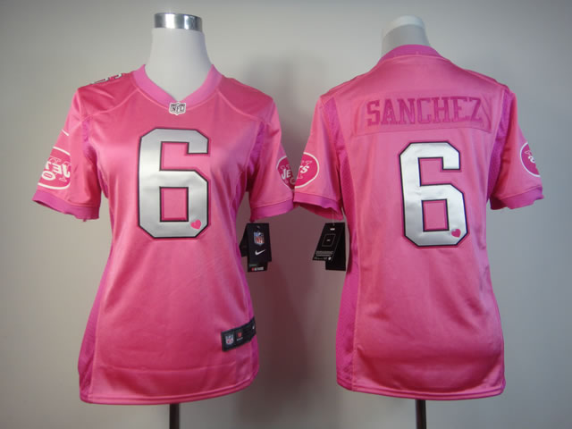 Nike Jets 6 Sanchez Pink Love's Women Jerseys
