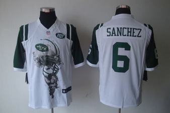 Nike Jets 6 Sanchez White Helmet Tri-Blend Limited Jerseys