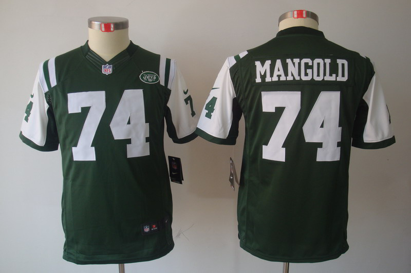 Nike Jets 74 Mangold Green Kids Limited Jerseys