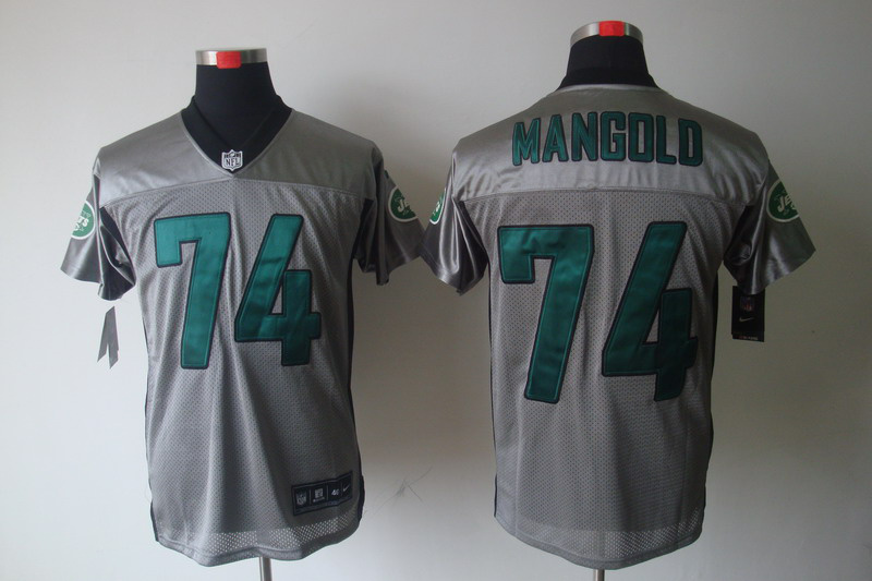 Nike Jets 74 Mangold Grey Elite Jerseys