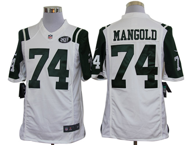 Nike Jets 74 Mangold White Limited Jerseys