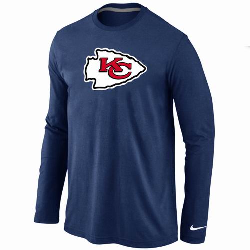 Nike Kansas City Chiefs Logo Long Sleeve T-Shirt D.Blue - Click Image to Close