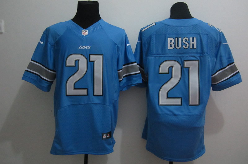 Nike Lions 21 Bush Blue Elite Jerseys