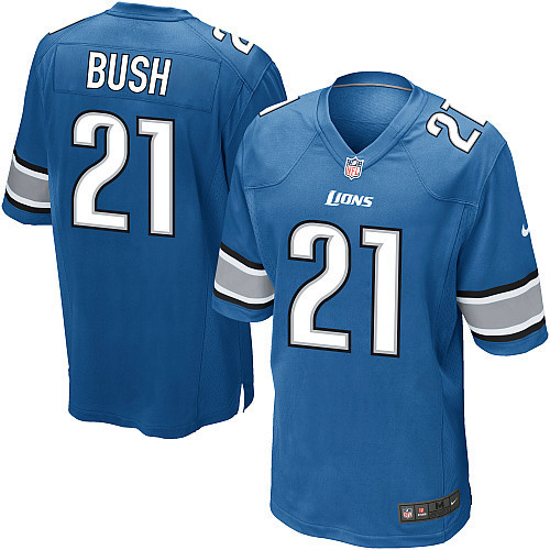 Nike Lions 21 Bush Blue Game Jerseys