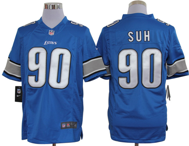 Nike Lions 90 Suh Blue Limited Jerseys