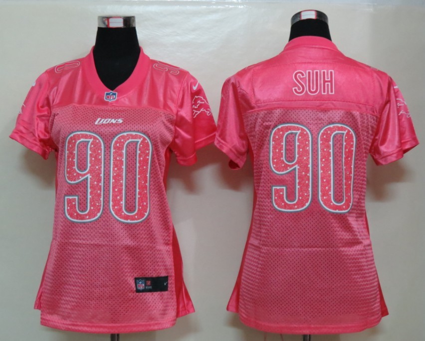 Nike Lions 90 Suh Pink Fem Fan Women Elite Jerseys