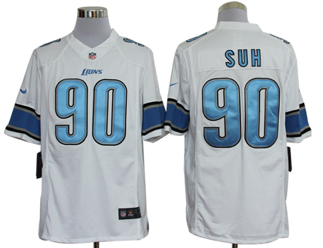 Nike Lions 90 Suh White Limited Jerseys
