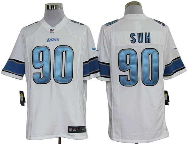 Nike Lions 90 Suh white Game Jerseys - Click Image to Close