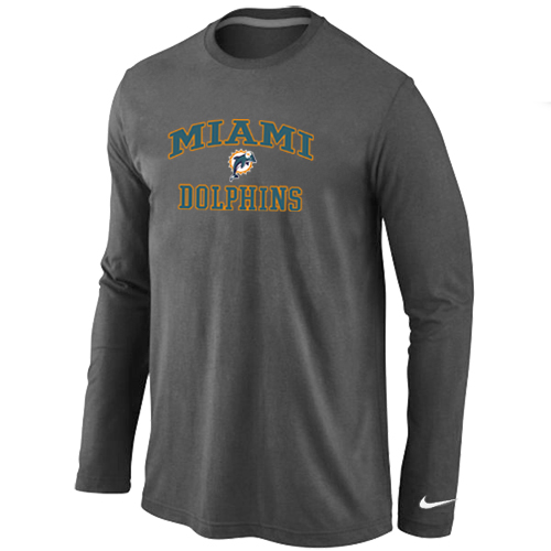 Nike Miami Dolphins Heart & Soul Long Sleeve T-Shirt D.Grey