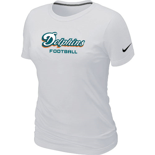 Nike Miami Dolphins Sideline Legend Authentic Font Women's T-Shirt White