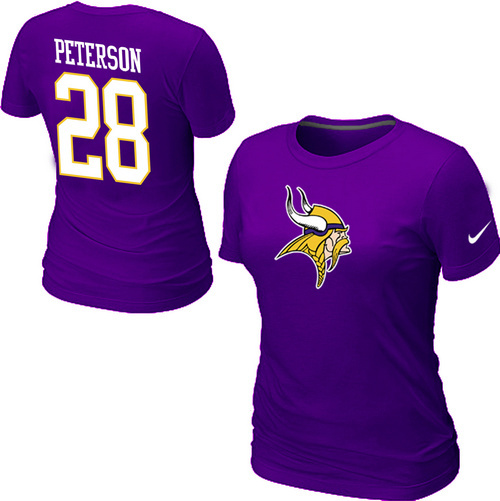 Nike Minnesota Vikings Adrian Peterson Name & Number Women's T-Shirt purple