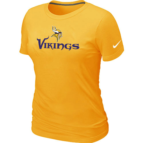 Nike Minnesota Vikings Authentic Logo Women's T-Shirt Yellow