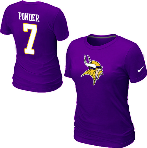 Nike Minnesota Vikings Christian Ponder Name & Number Women's T-Shirt purple