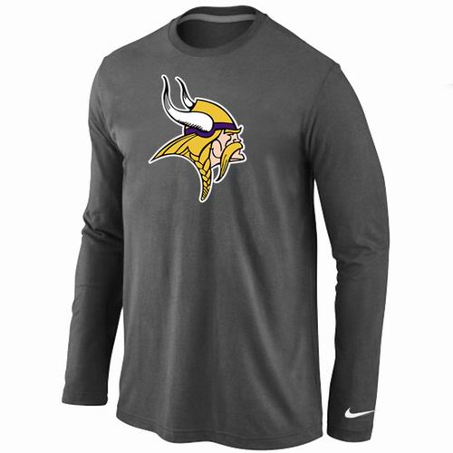 Nike Minnesota Vikings Logo Long Sleeve T-Shirt D.Grey