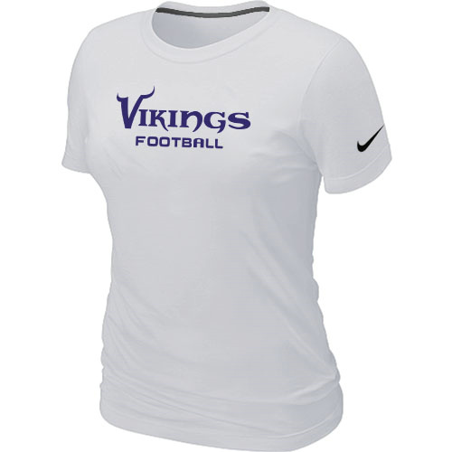 Nike Minnesota Vikings Sideline Legend Authentic Font Women's T-Shirt White - Click Image to Close