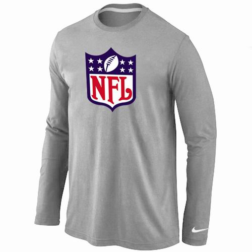 Nike NFL Logo Long Sleeve T-Shirt Grey - Click Image to Close