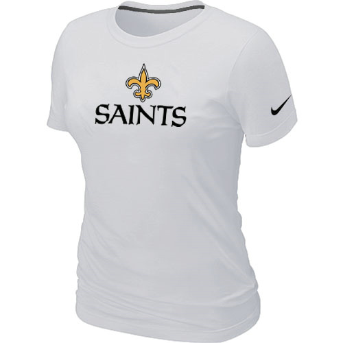 Nike New Orleans Saints Authentic Logo Women's T-Shirt White