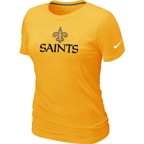 Nike New Orleans Saints Authentic Logo Women's T-Shirt Yellow