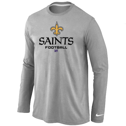 Nike New Orleans Saints Critical Victory Long Sleeve T-Shirt Grey