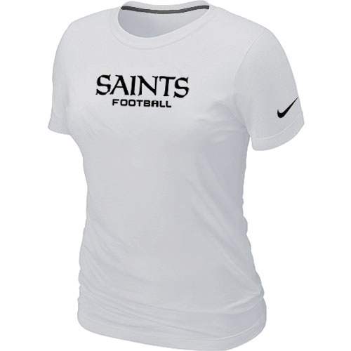 Nike New Orleans Saints Sideline Legend Authentic Font Women's T-Shirt White