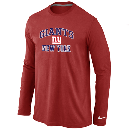 Nike New York Giants Heart & Soul Long Sleeve T-Shirt RED - Click Image to Close