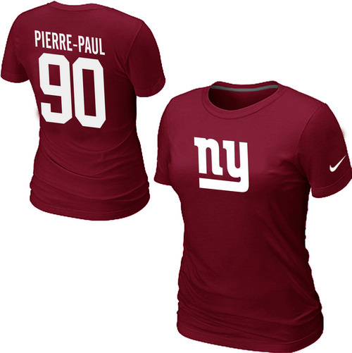 Nike New York Giants Jason Pierre-Paul Name & Number Women's T-Shirt Red