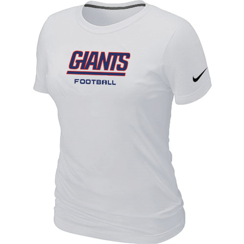 Nike New York Giants Sideline Legend Authentic Font Women's T-Shirt White - Click Image to Close