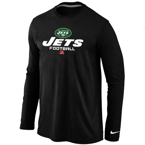 Nike New York Jets Critical Victory Long Sleeve T-Shirt Black - Click Image to Close