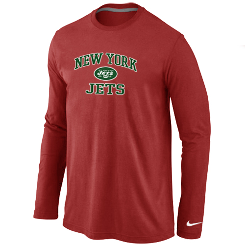 Nike New York Jets Heart & Soul Long Sleeve T-Shirt RED - Click Image to Close