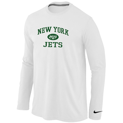 Nike New York Jets Heart & Soul Long Sleeve T-Shirt White - Click Image to Close