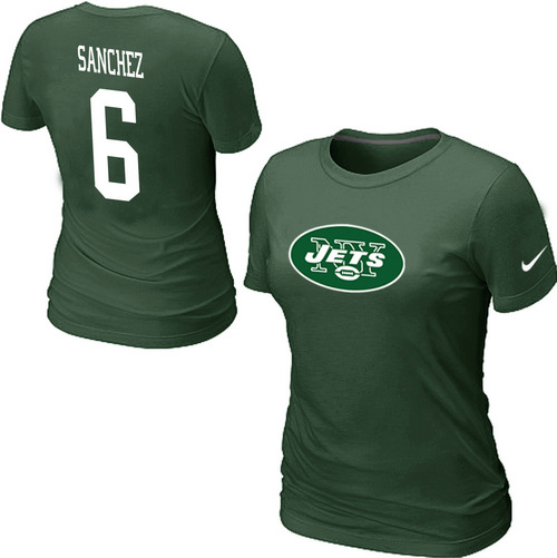 Nike New York Jets Mark Sanchez Name & Number Women's T-Shirt Green