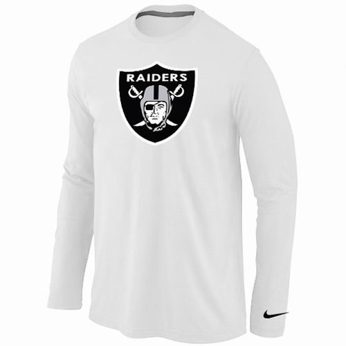 Nike Oakland Raiders Logo Long Sleeve T-Shirt WHITE