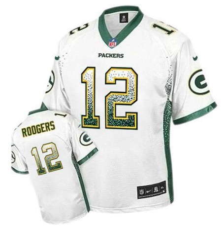 Nike Packers 12 Aaron Rodgers White Elite Drift Jersey