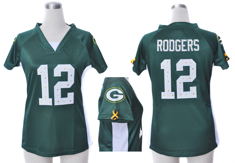 Nike Packers 12 Rodgers Green Women Draft Him II Top Jerseys