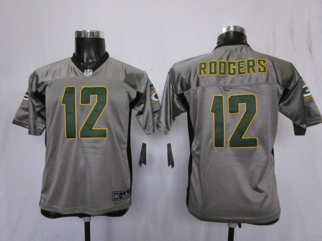 Nike Packers 12 Rodgers Grey Kids Elite Jerseys