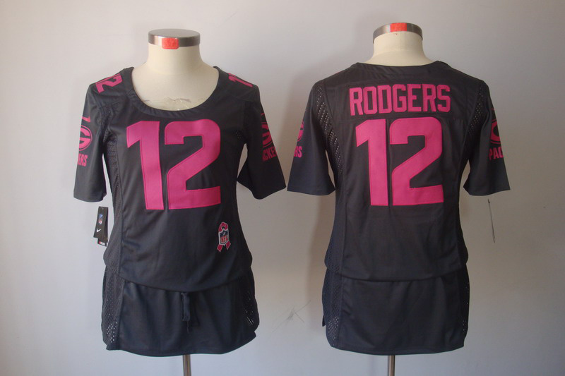 Nike Packers 12 Rodgers Grey Women Elite Skirts
