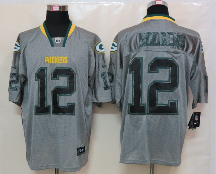 Nike Packers 12 Rodgers Lights Out Grey Elite Jerseys