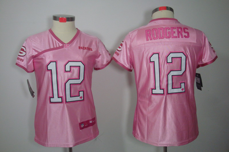 Nike Packers 12 Rodgers Pink Love's Women Jerseys