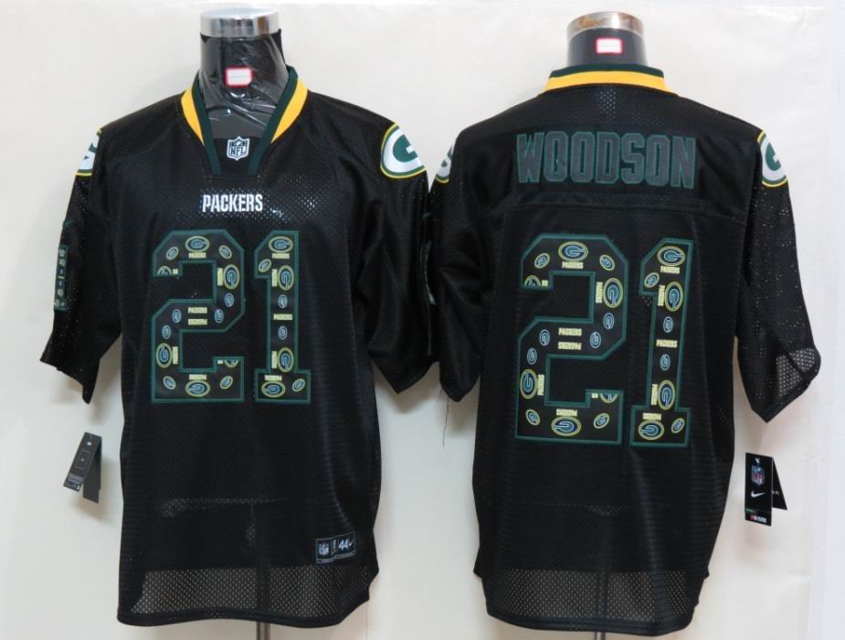 Nike Packers 21 Woodson Lights Out Black Elite Jerseys