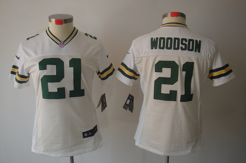 Nike Packers 21 Woodson White Women Elite Jerseys