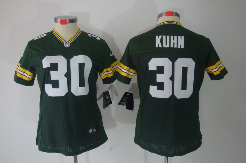 Nike Packers 30 Kuhn Green Women Elite Jerseys